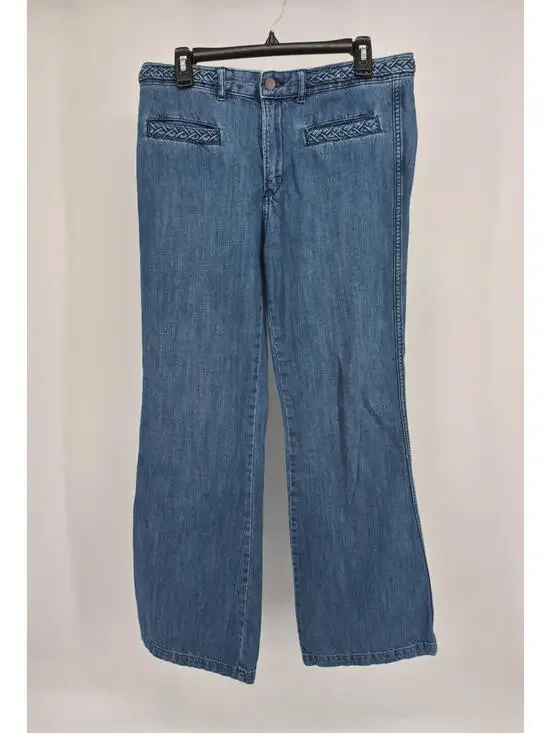 GAP 1969 Original Flare Jeans Braided Waist & Pockets Women's 8 R Vintage - Picture 3 of 16